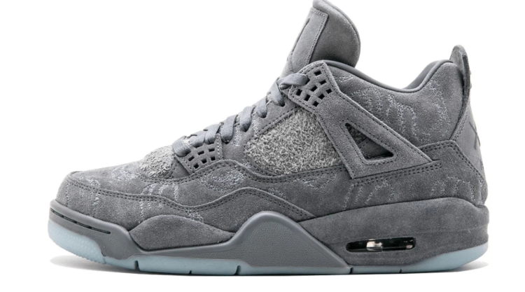 Air Jordan Gray Sneakers with Hand Graphics and Translucent Blue Sole