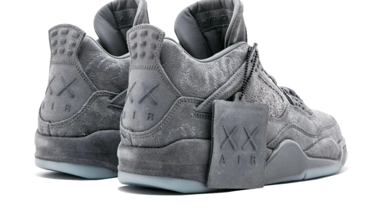 Air Jordan Gray Sneakers with Hand Graphics and Translucent Blue Sole