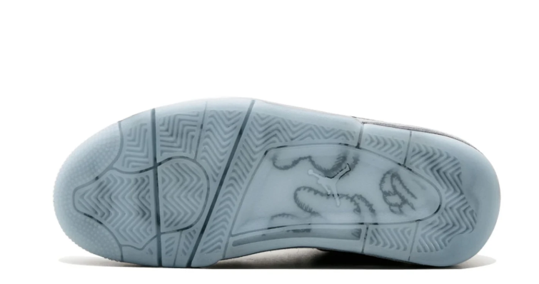 Air Jordan Gray Sneakers with Hand Graphics and Translucent Blue Sole