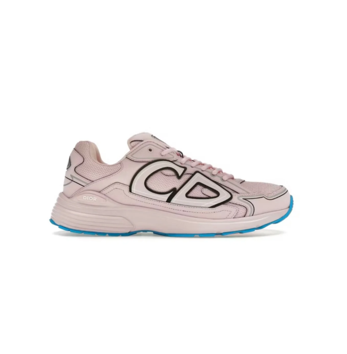 Dior Blush Pink Sneakers with CD Logo and Turquoise Outsole