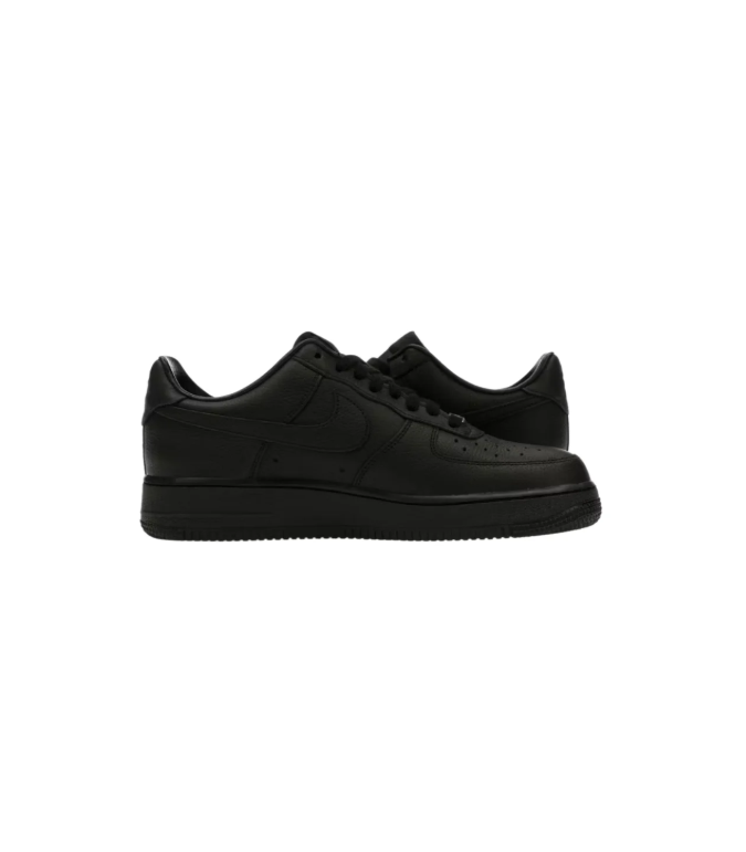 Black Low-Top Sneakers with White-Outlined AIR Lettering