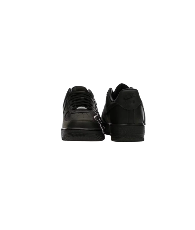 Black Low-Top Sneakers with White-Outlined AIR Lettering