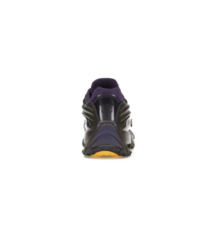 Nike Dark Purple Wave-Panel Sneakers with Yellow Outsole Accents