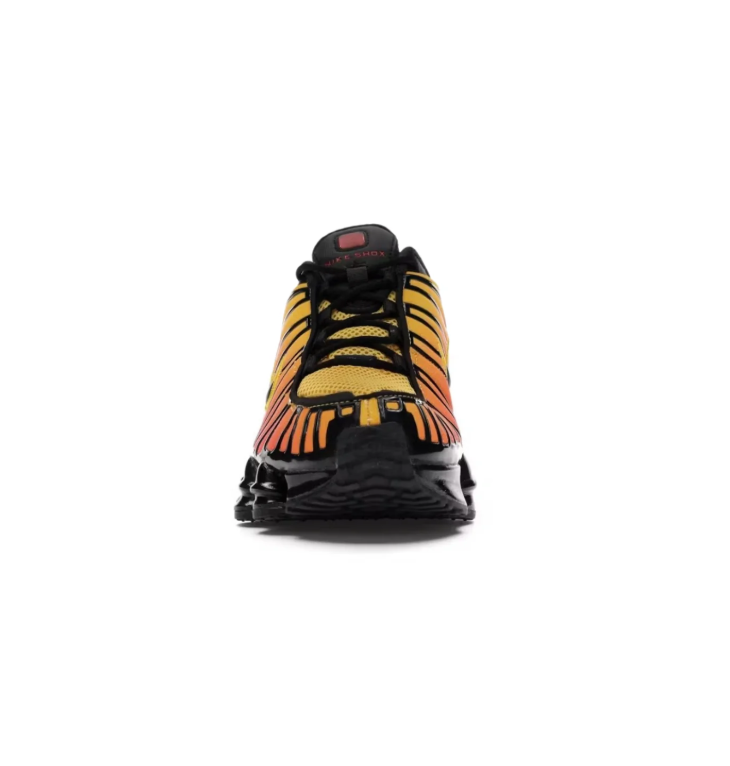 Nike Yellow and Orange Gradient Sneakers with Black Sole Columns