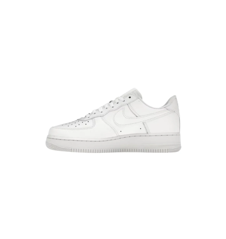 Nike White Low-Top Sneakers with Red Supreme Logo Detail