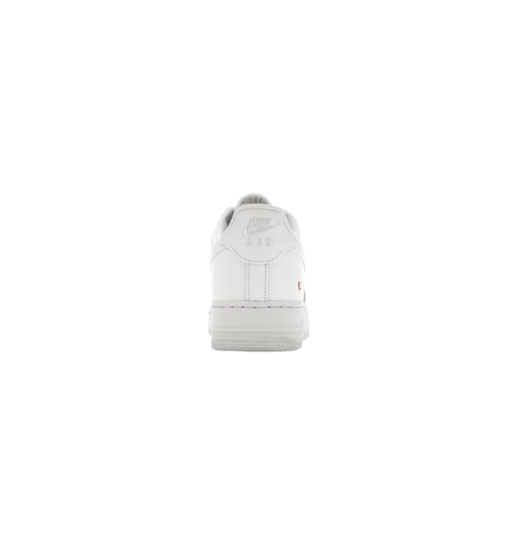 Nike White Low-Top Sneakers with Red Supreme Logo Detail