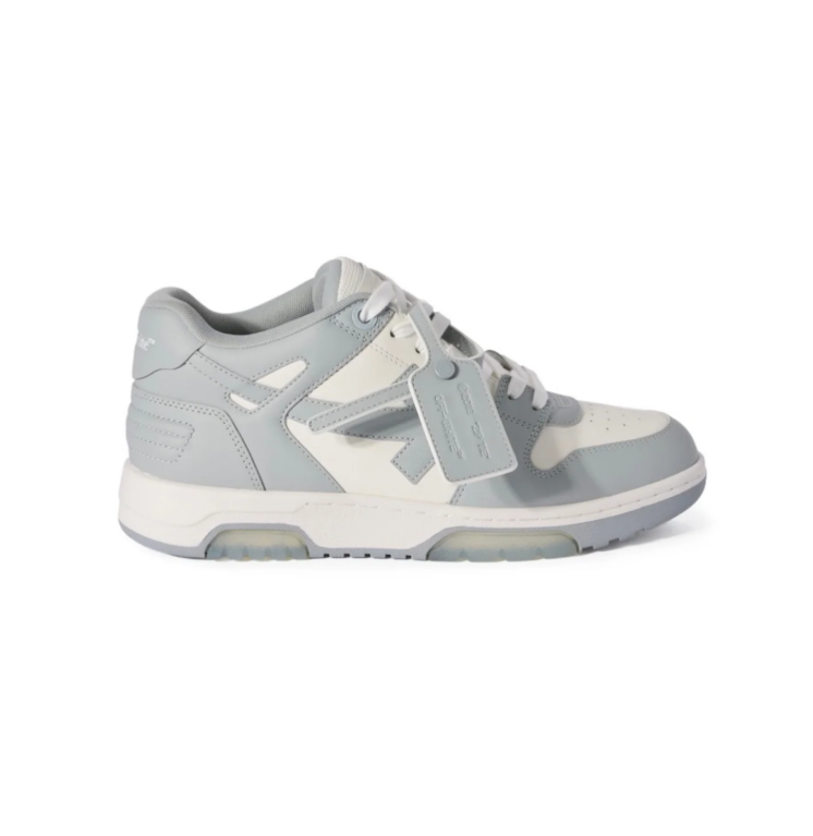 Off-White Gray and Cream Low-Top Sneakers with Arrow Logo