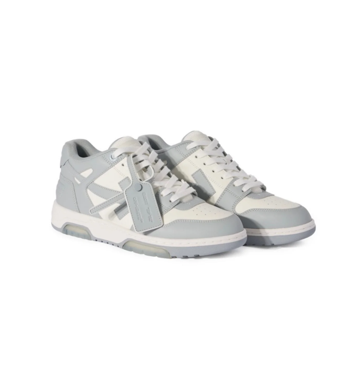 Off-White Gray and Cream Low-Top Sneakers with Arrow Logo