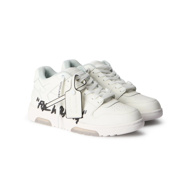 Off-White White Low-Top Sneakers with FOR WALKING Graphic