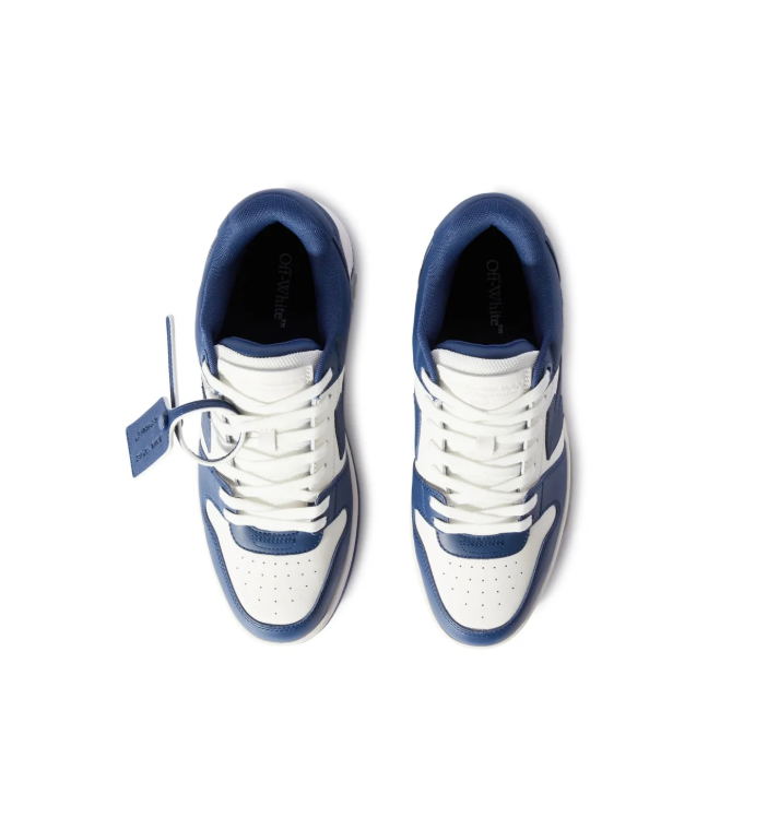 Off-White Blue and White Low-Top Sneakers with Arrow Logo
