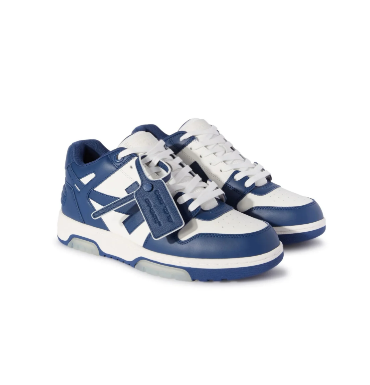 Off-White Blue and White Low-Top Sneakers with Arrow Logo