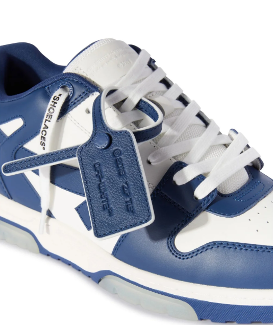 Off-White Blue and White Low-Top Sneakers with Arrow Logo