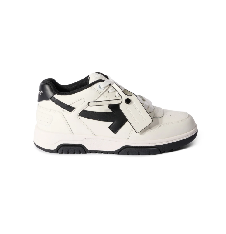 Off-White White and Black Low-Top Sneakers with Arrow Logo
