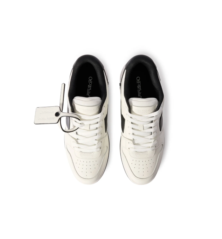 Off-White White and Black Low-Top Sneakers with Arrow Logo