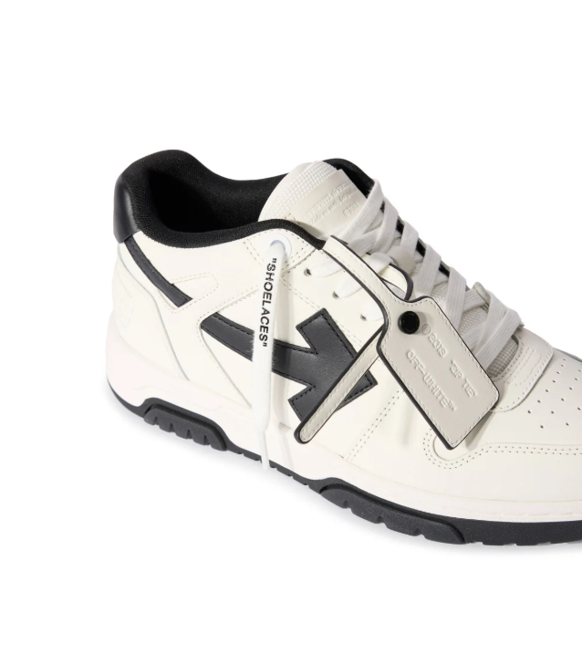 Off-White White and Black Low-Top Sneakers with Arrow Logo