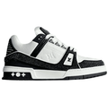 Louis Vuitton Black and White Low-Top Sneakers with Sparkling Trim