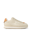 Louis Vuitton Beige Low-Top Sneakers with Tan Heel Accents