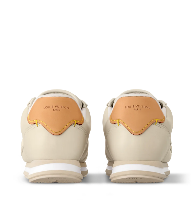 Louis Vuitton Beige Low-Top Sneakers with Tan Heel Accents