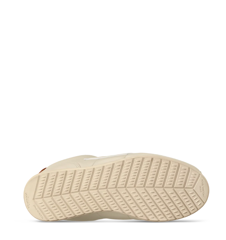 Louis Vuitton Beige Low-Top Sneakers with Tan Heel Accents