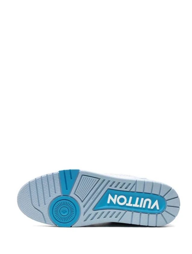 Louis Vuitton Pale Blue Monogram Sneakers with Turquoise Accents