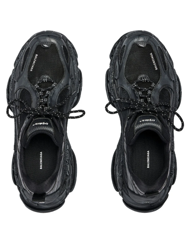 Balenciaga Triple S Black Sneakers with Sculpted Chunky Sole