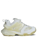 White and Pale Yellow Chunky Sneakers with Translucent Panels