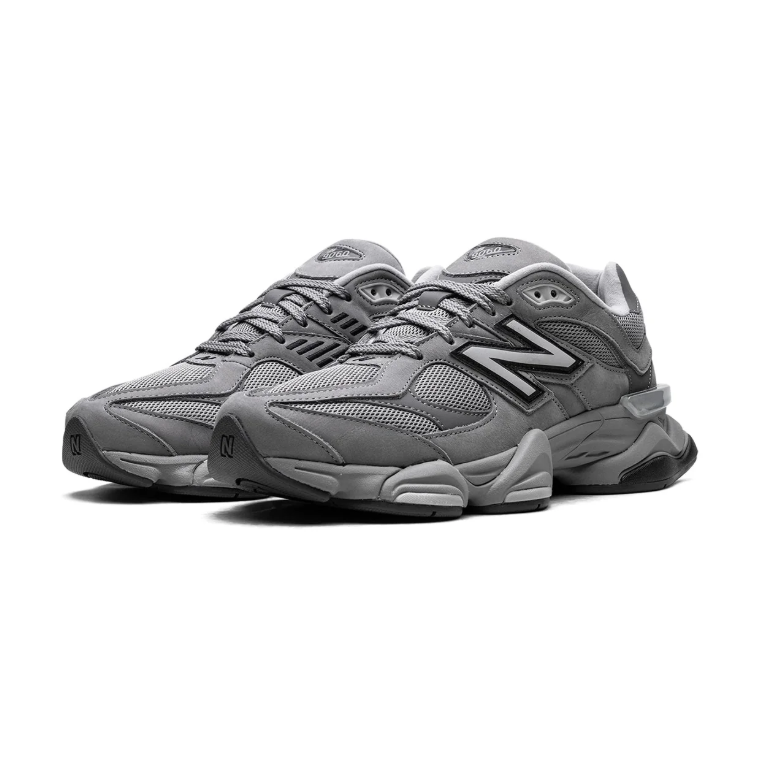 New Balance Dark Gray Mesh Sneakers with Sculpted Chunky Sole