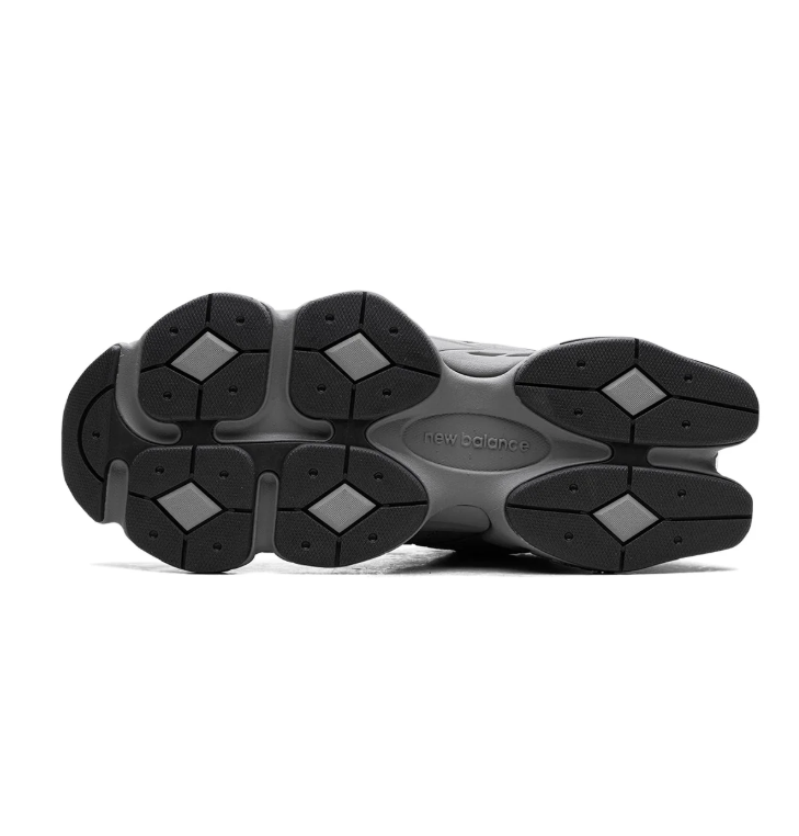 New Balance Dark Gray Mesh Sneakers with Sculpted Chunky Sole
