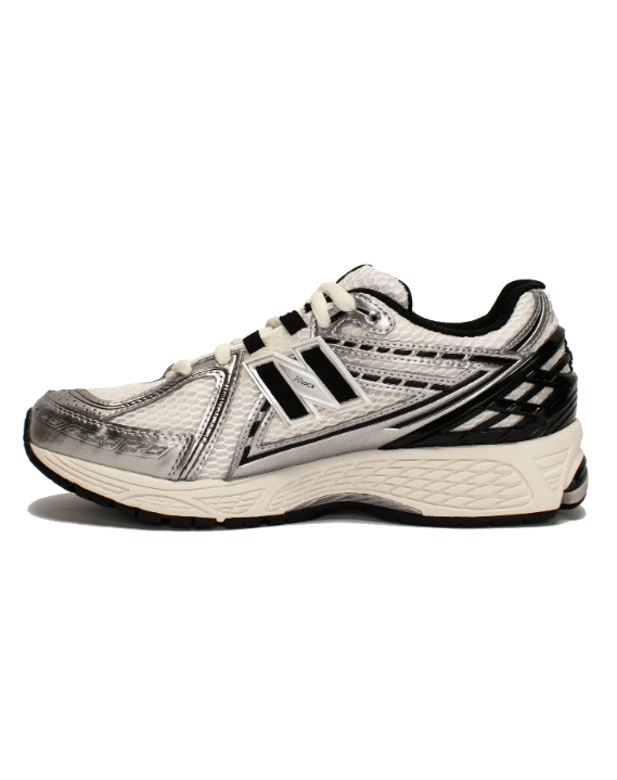 New Balance 1906R White and Silver Sneakers with Black Accents