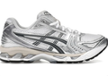 ASICS White and Metallic Silver Sneakers with Black Side Stripes