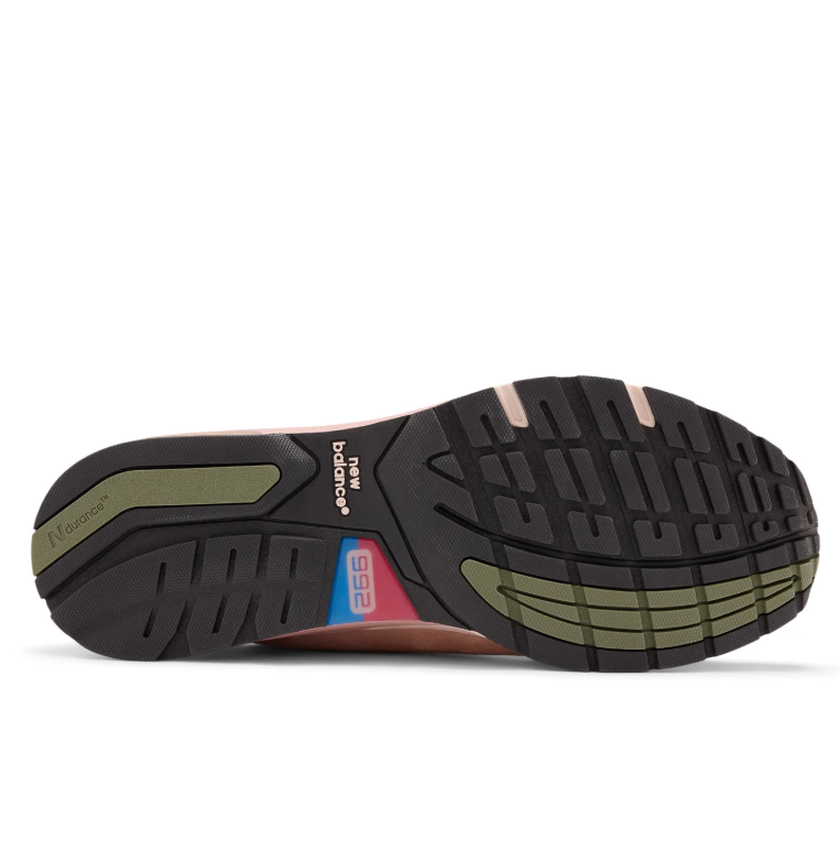 New Balance 993 Blush Pink and Coral Sneakers with Beige Mesh