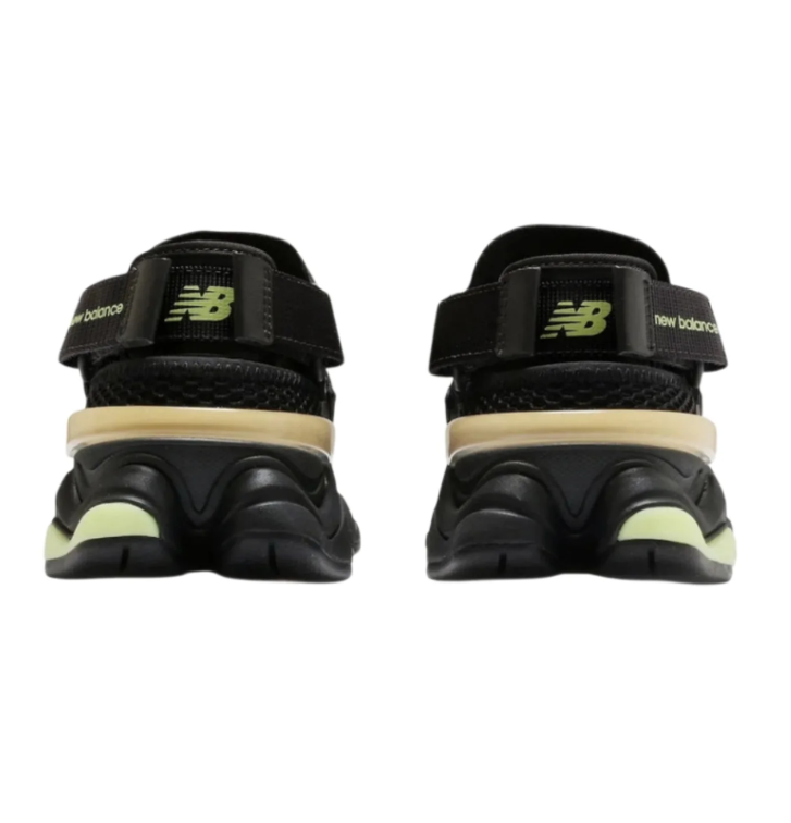 New Balance Black Mesh Sneakers with Lime Green and Yellow Accents