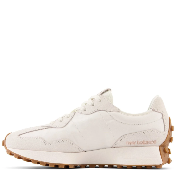 New Balance Cream Sneakers with Leopard-Print N Logo and Gum Sole