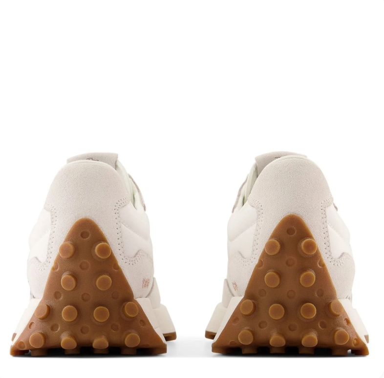 New Balance Cream Sneakers with Leopard-Print N Logo and Gum Sole