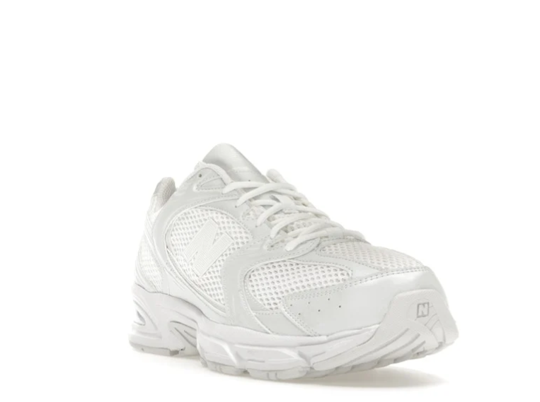 New Balance All-White Mesh Sneakers with Tonal N Logo