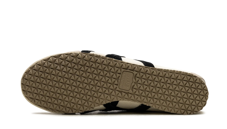 Onitsuka Tiger Cream and Beige Low-Top Sneakers with Black Stripes