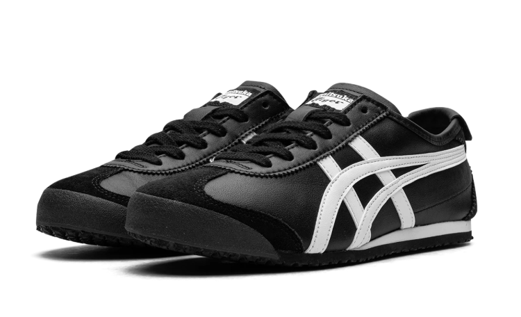 Onitsuka Tiger Black Low-Top Sneakers with White Stripes