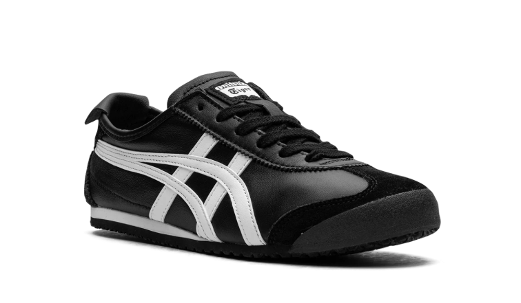 Onitsuka Tiger Black Low-Top Sneakers with White Stripes