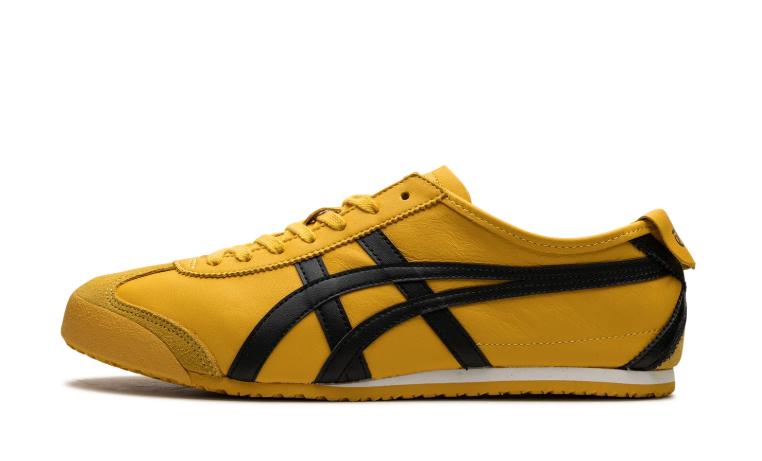 Onitsuka Tiger Yellow Low-Top Sneakers with Black Stripes
