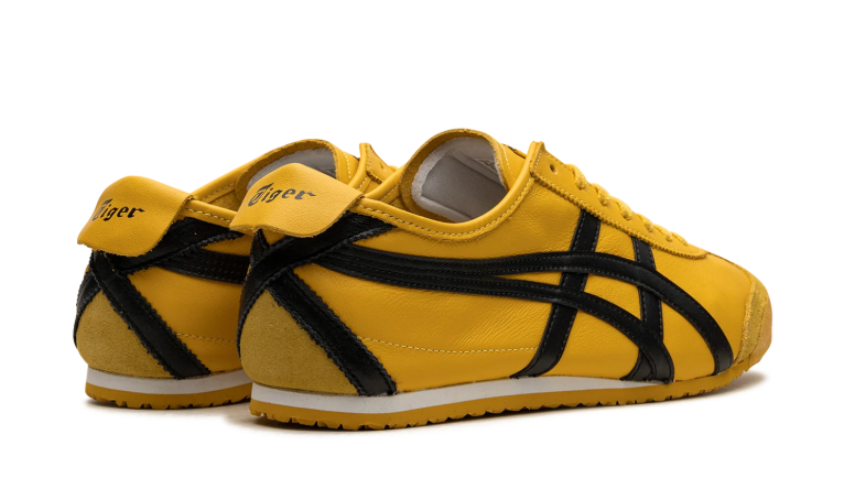 Onitsuka Tiger Yellow Low-Top Sneakers with Black Stripes