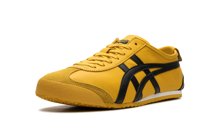 Onitsuka Tiger Yellow Low-Top Sneakers with Black Stripes