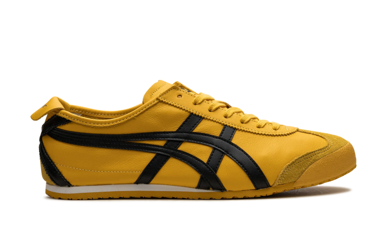 Onitsuka Tiger Yellow Low-Top Sneakers with Black Stripes
