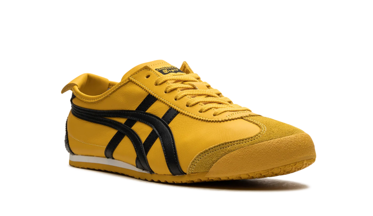 Onitsuka Tiger Yellow Low-Top Sneakers with Black Stripes
