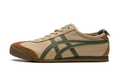 Onitsuka Tiger Beige Low-Top Sneakers with Olive Green Stripes